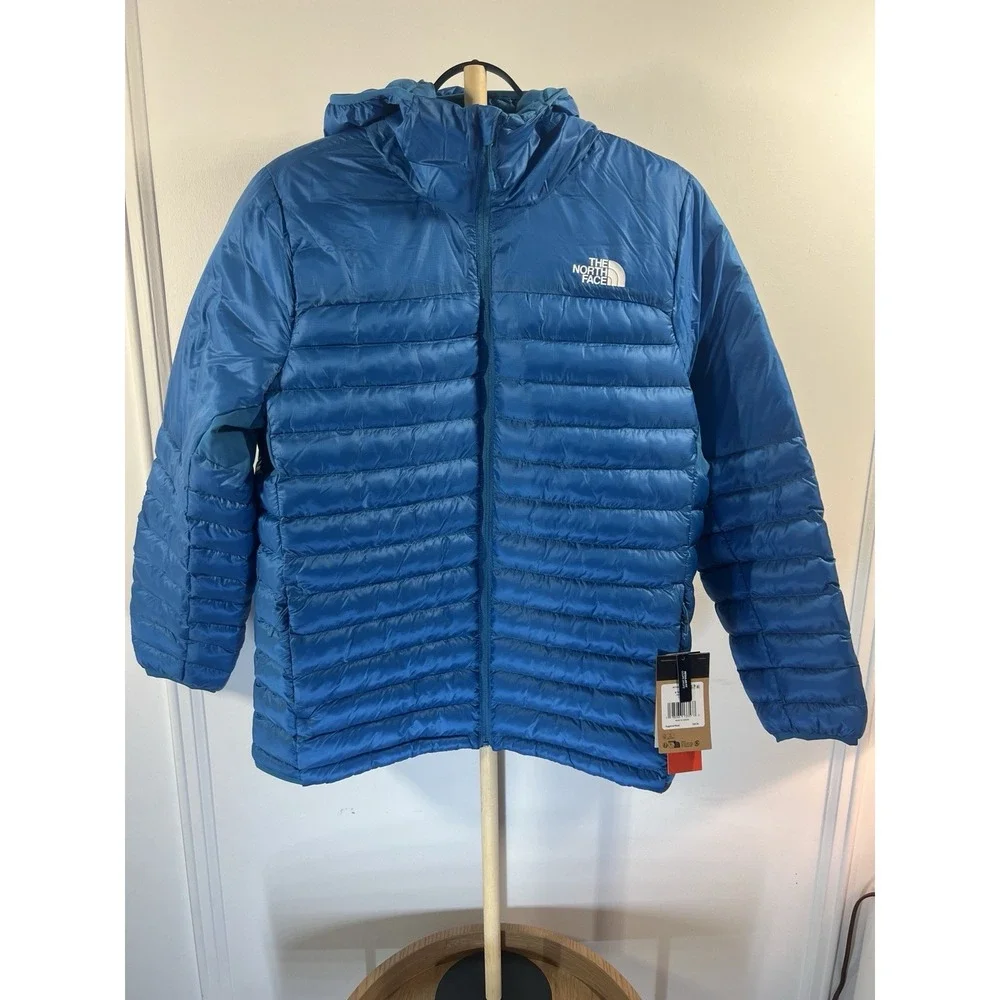 The North Face Mens L Blue Terra Peak Hoodie Puffer Jacket Nylon Shell NWT 2026